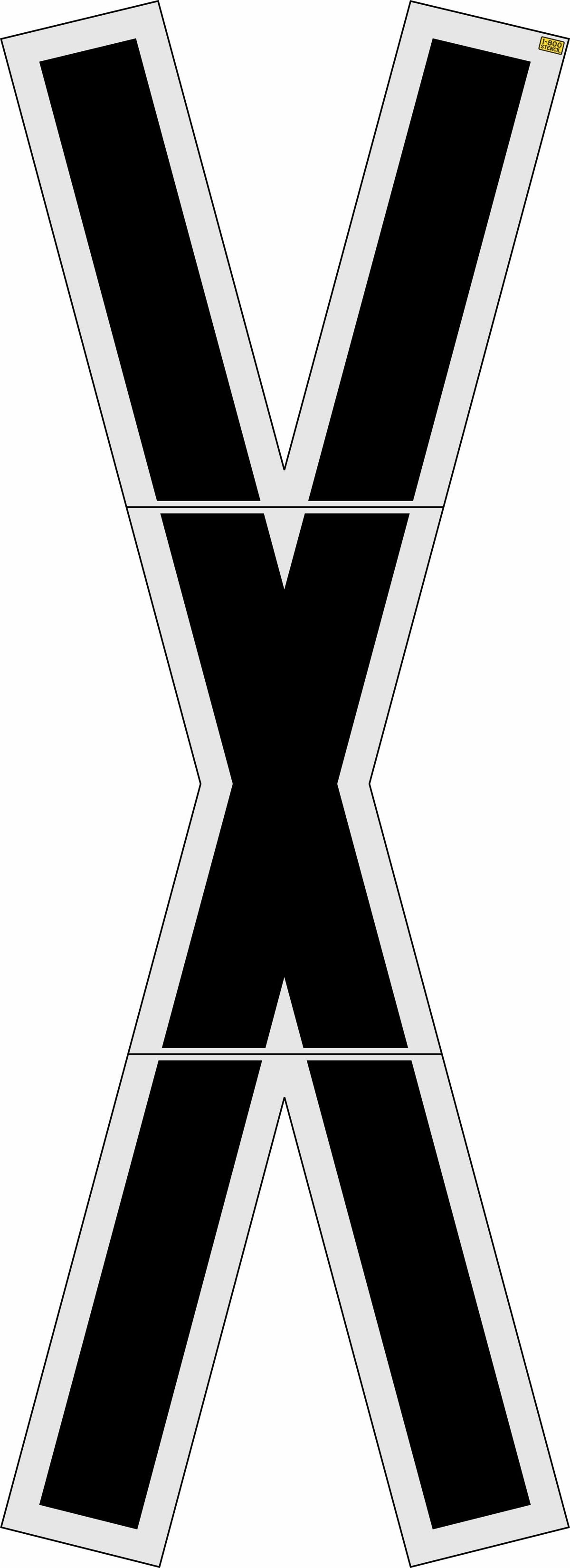 240" North Dakota DOT Railroad Crossing Symbol - High-quality stencil for pavement marking, durable and reusable