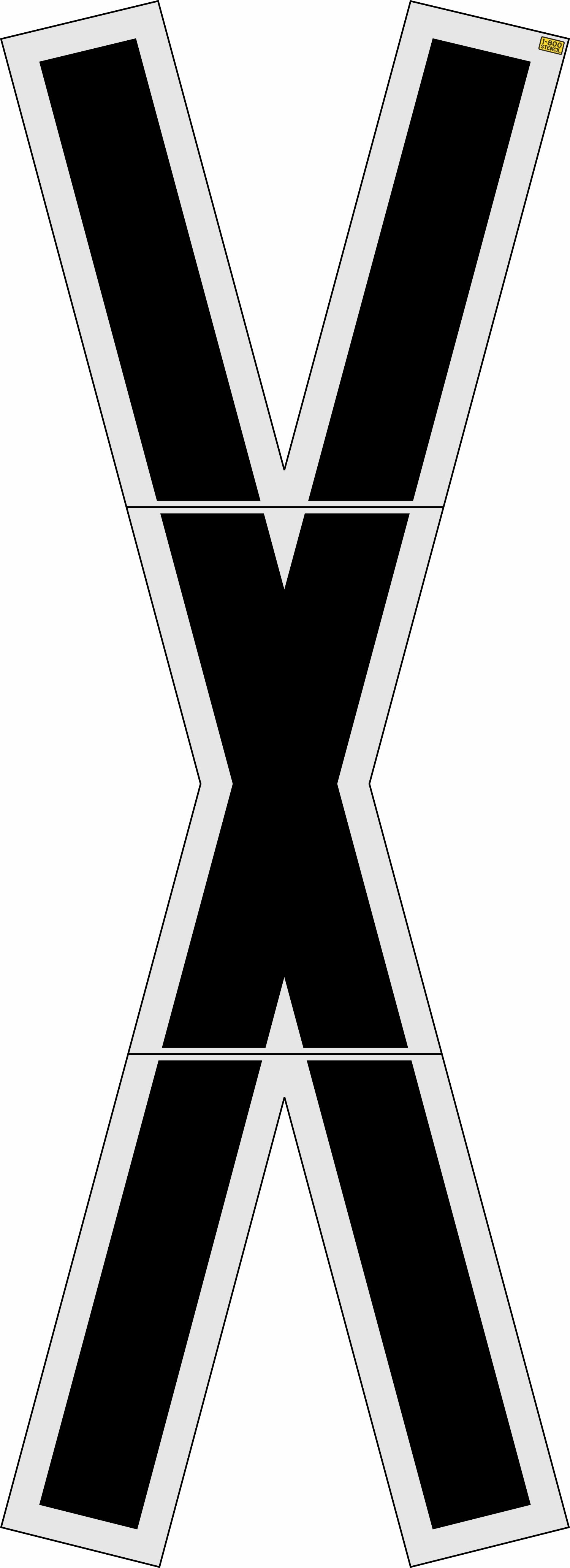 240" North Dakota DOT Railroad Crossing Symbol - High-quality stencil for pavement marking, durable and reusable