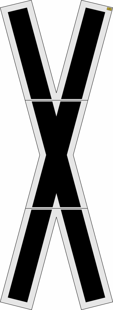 240" North Dakota DOT Railroad Crossing Symbol - High-quality stencil for pavement marking, durable and reusable