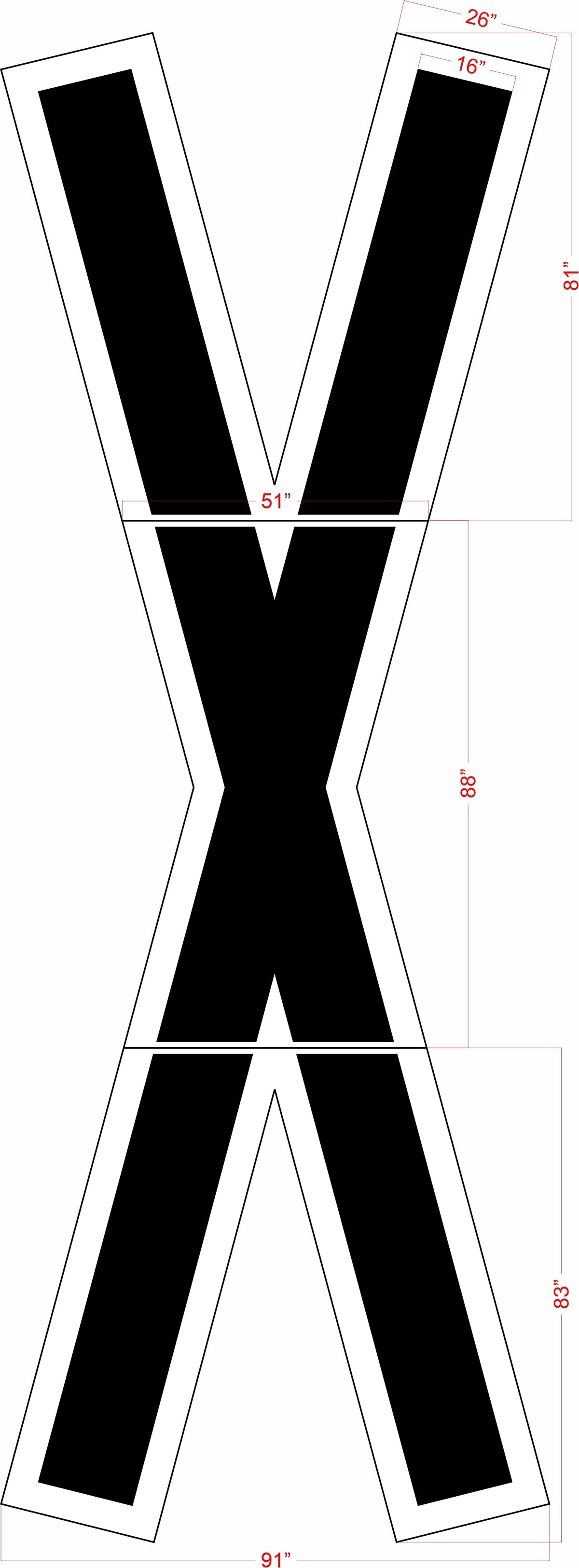 240" North Dakota DOT Railroad Crossing Symbol - High-quality stencil for pavement marking, durable and reusable