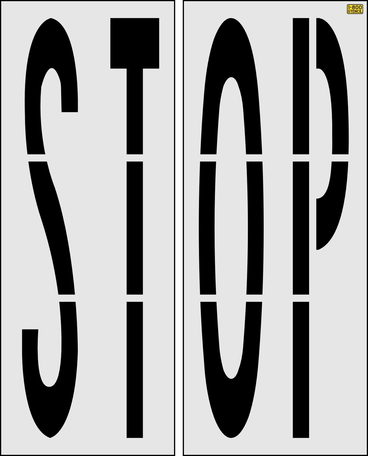 96" Nebraska DOT STOP Stencil - High-quality stencil for pavement marking, durable and reusable