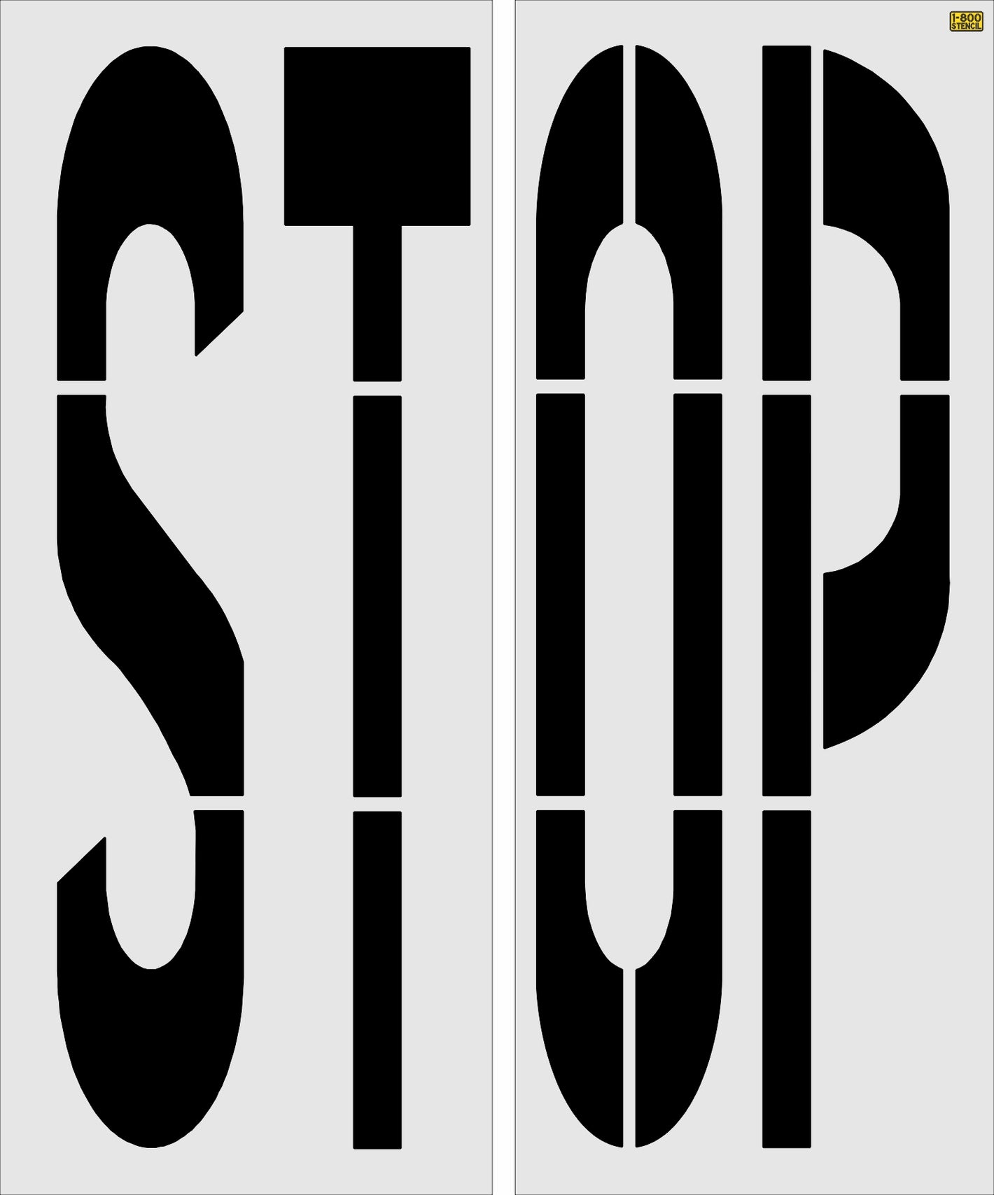 96" New Hampshire DOT STOP Stencil - High-quality stencil for pavement marking, durable and reusable