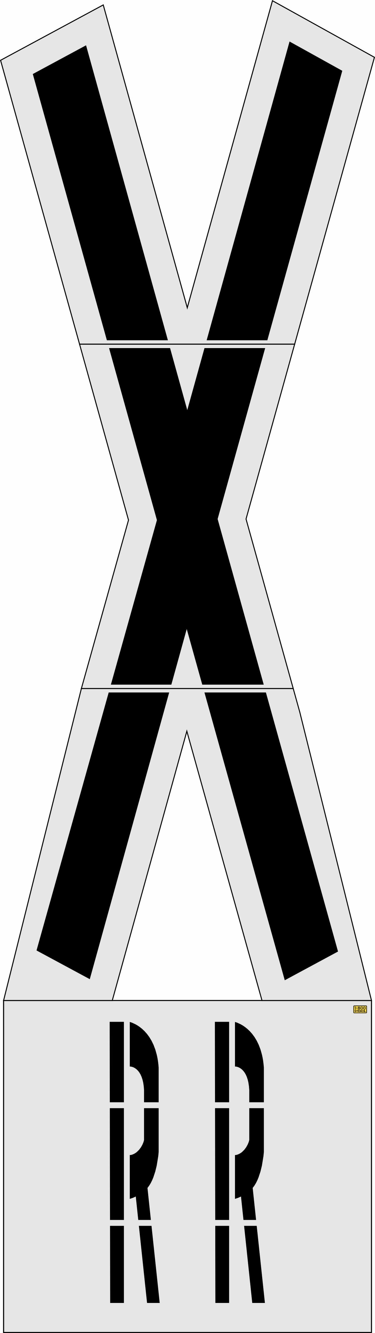 239" New Jersey DOT Railroad Crossing Kit - High-quality stencil for pavement marking, durable and reusable