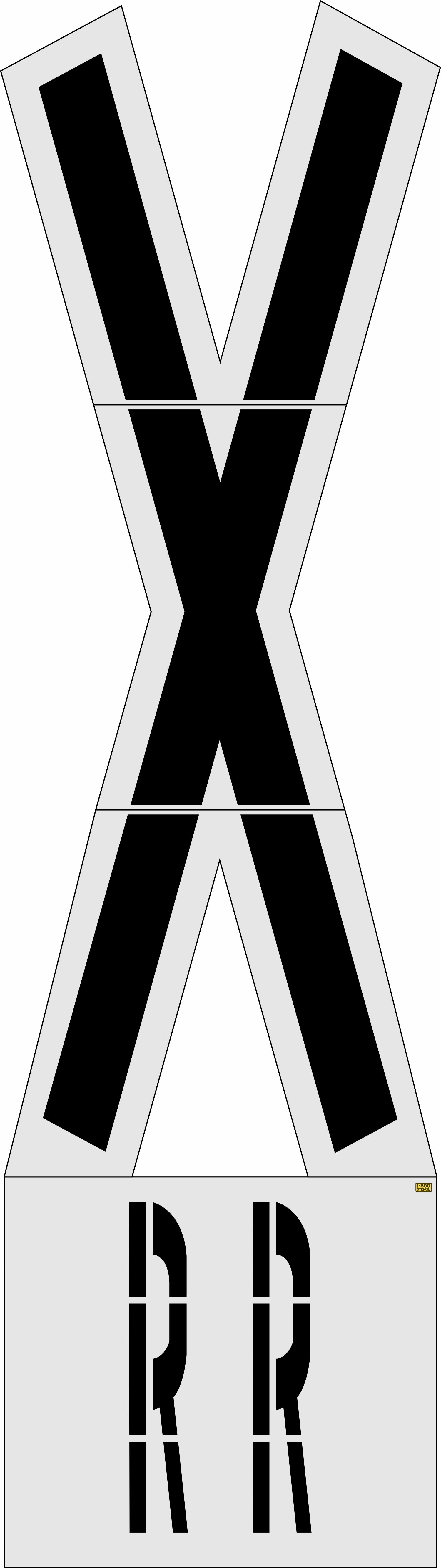 239" New Jersey DOT Railroad Crossing Kit - High-quality stencil for pavement marking, durable and reusable