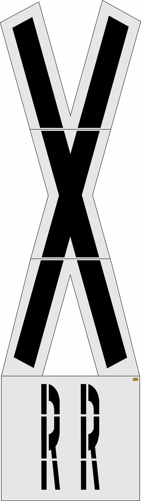 239" New Jersey DOT Railroad Crossing Kit - High-quality stencil for pavement marking, durable and reusable