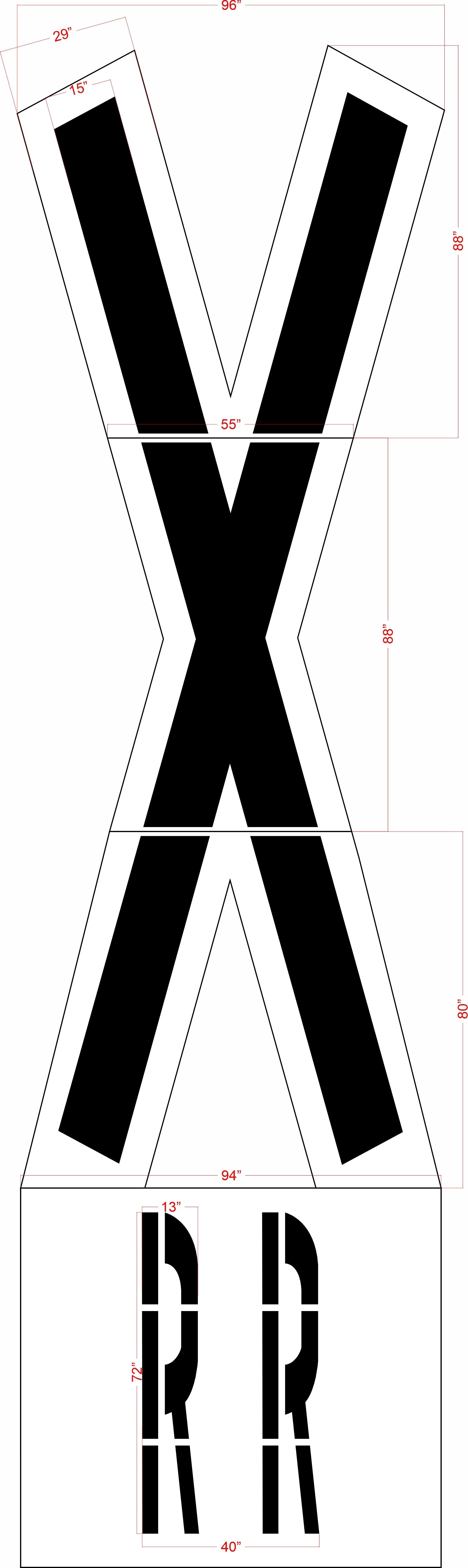 239" New Jersey DOT Railroad Crossing Kit - High-quality stencil for pavement marking, durable and reusable