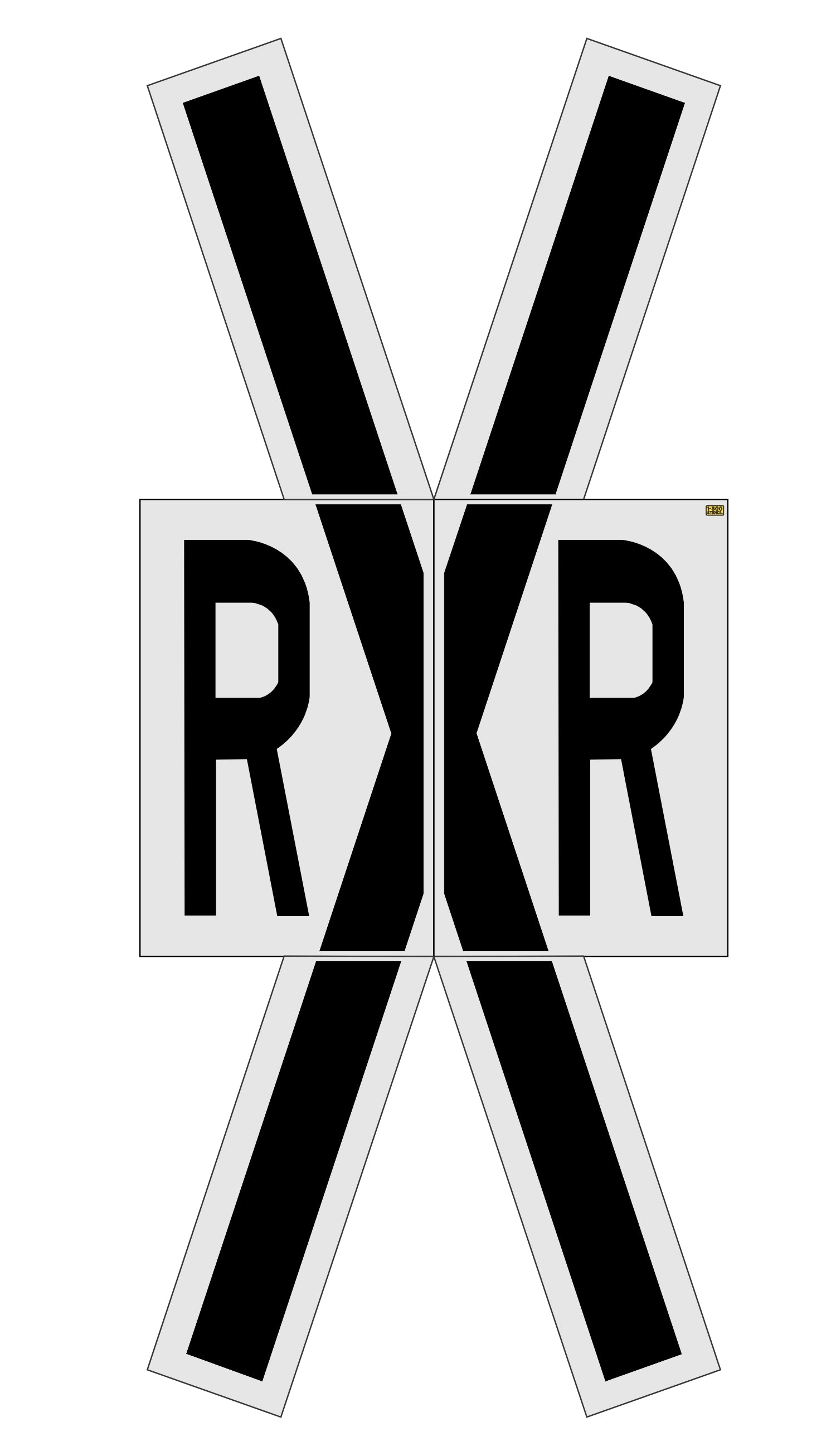 250" New Jersey DOT Railroad Crossing Kit 1800Stencil