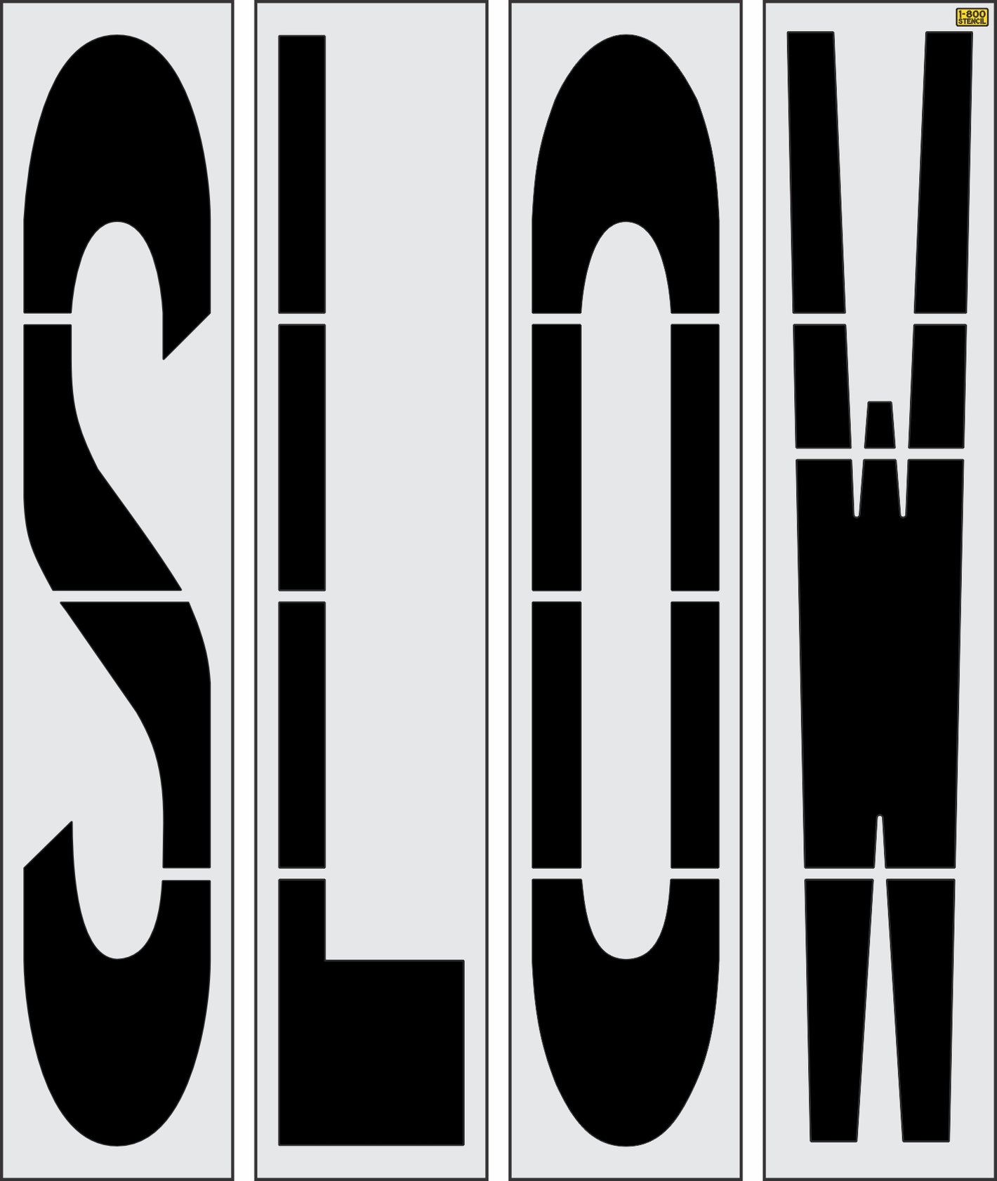 96" New Jersey DOT SLOW Stencil - High-quality stencil for pavement marking, durable and reusable