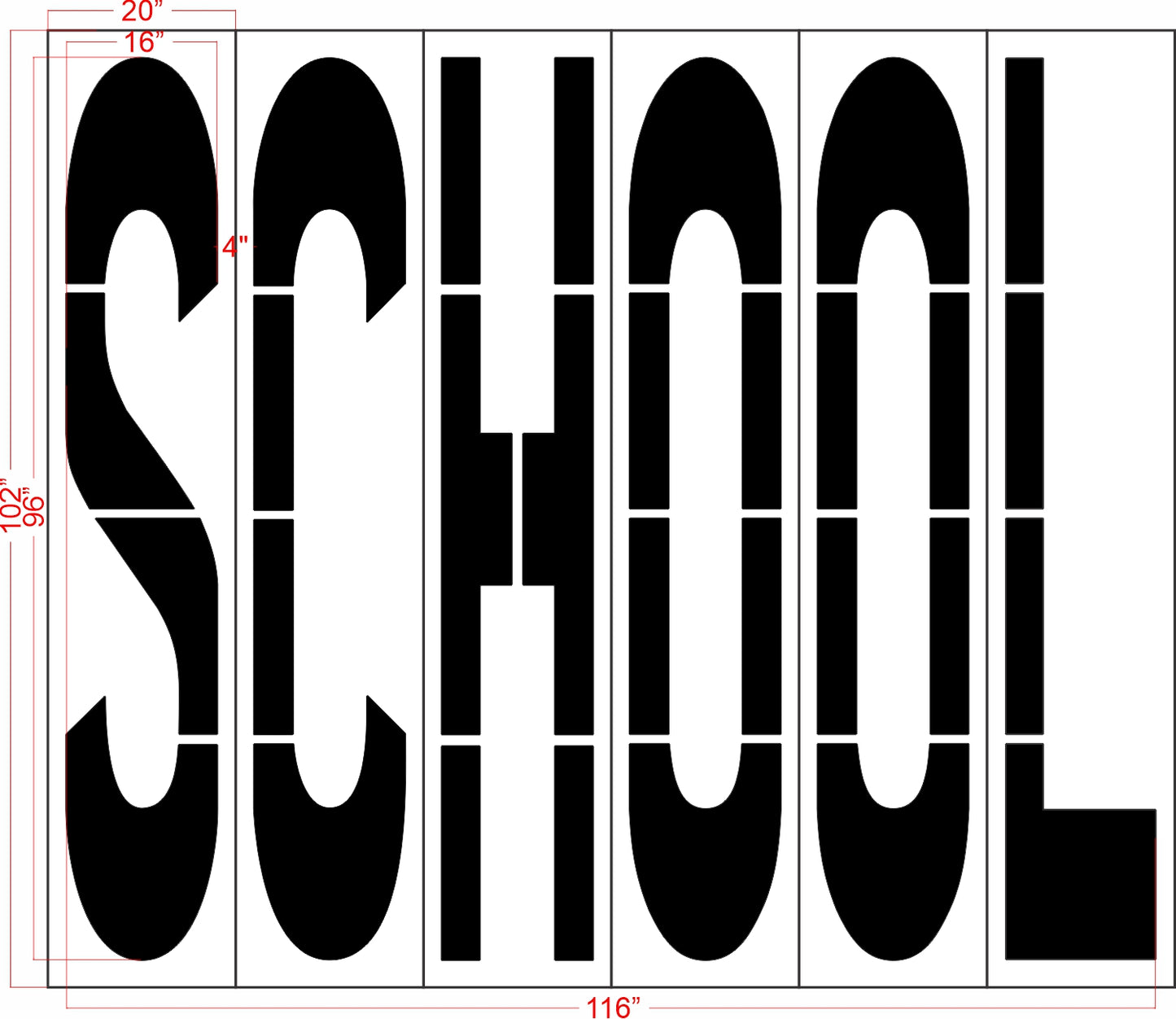 96" New Jersey DOT SCHOOL Stencil
