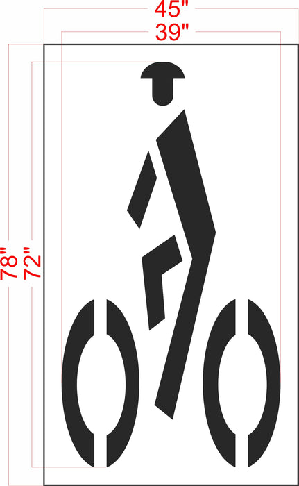72" New York DOT Bike Lane Symbol Stencil