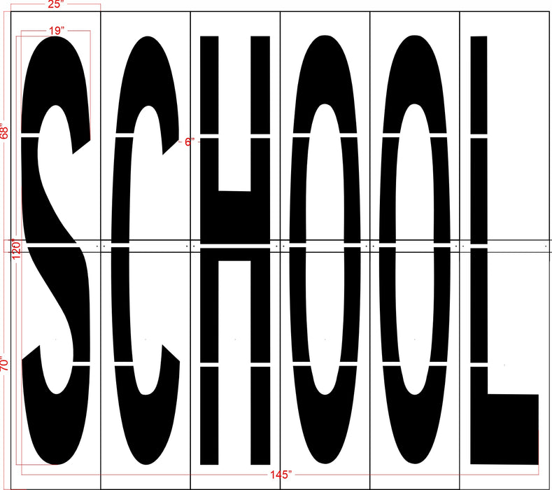 120" New York DOT SCHOOL Stencil - 1-800-Stencil