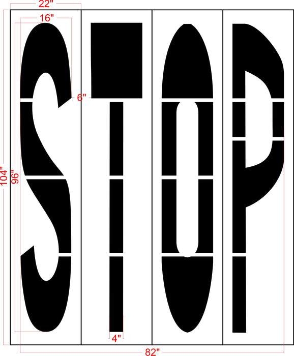 96" New York DOT STOP Stencil
