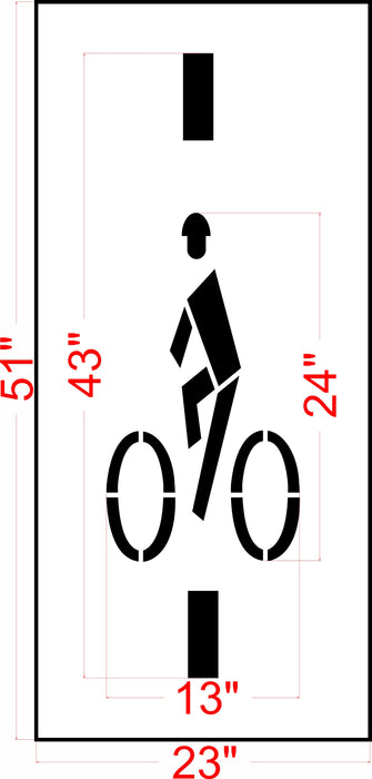 24" New York DOT Bike Lane w/ Dashes Stencil