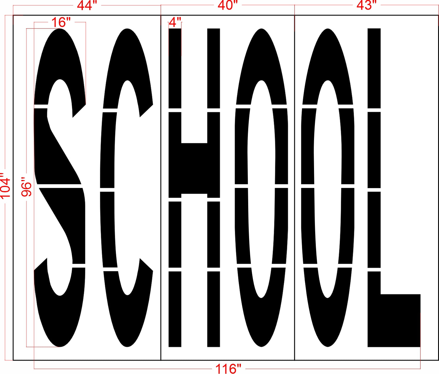 Oregon DOT SCHOOL Stencil - 1-800-Stencil