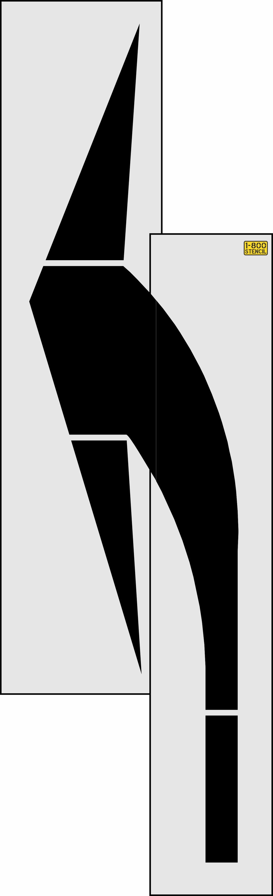 144" Pennsylvania DOT Elongated Turn Arrow Stencil