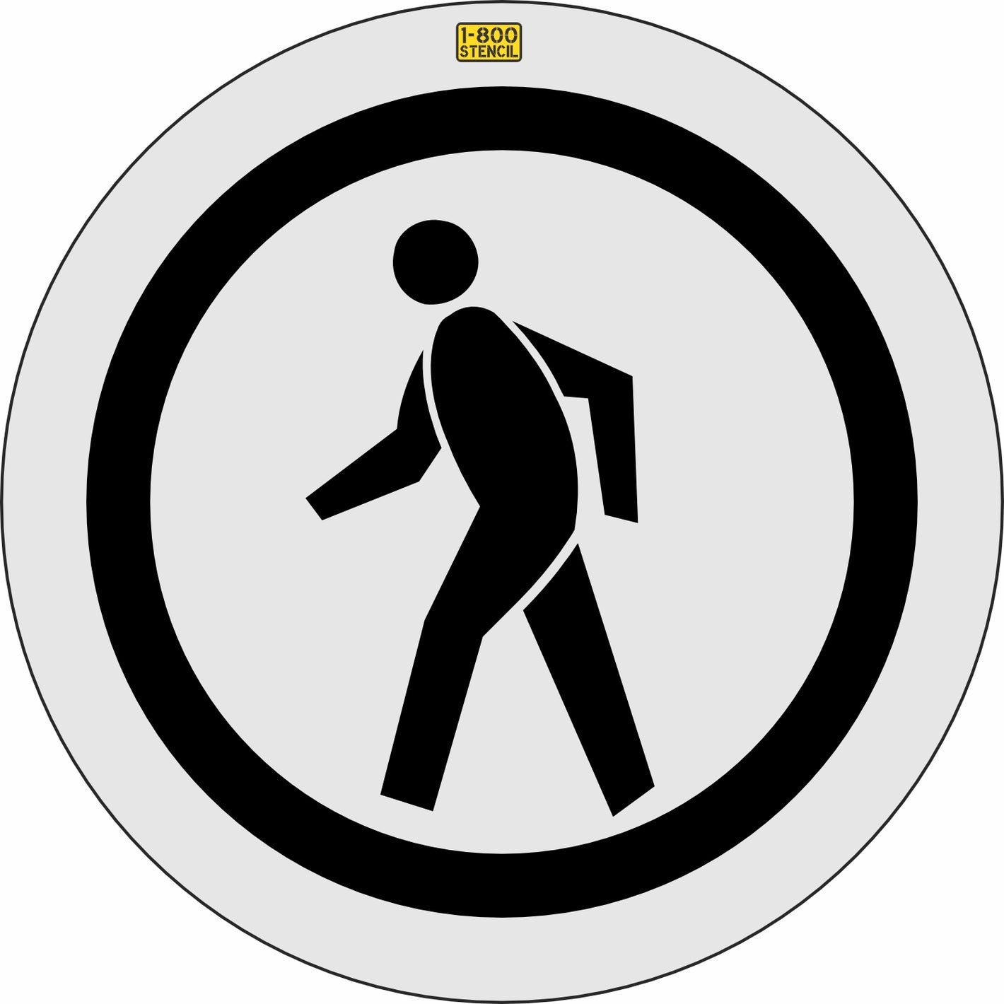 13" Portland DOT Pedestrian Logo with border Stencil - High-quality stencil for pavement marking, durable and reusable