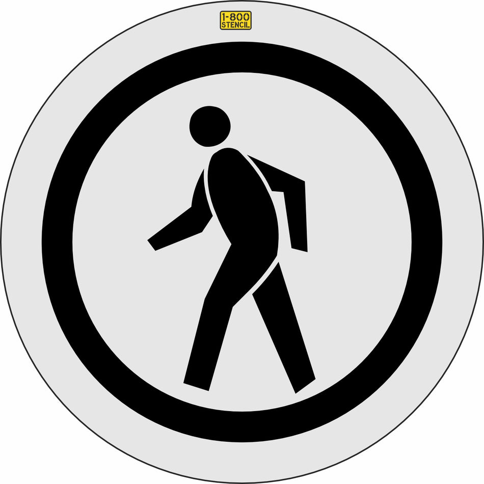 13" Portland DOT Pedestrian Logo with border Stencil