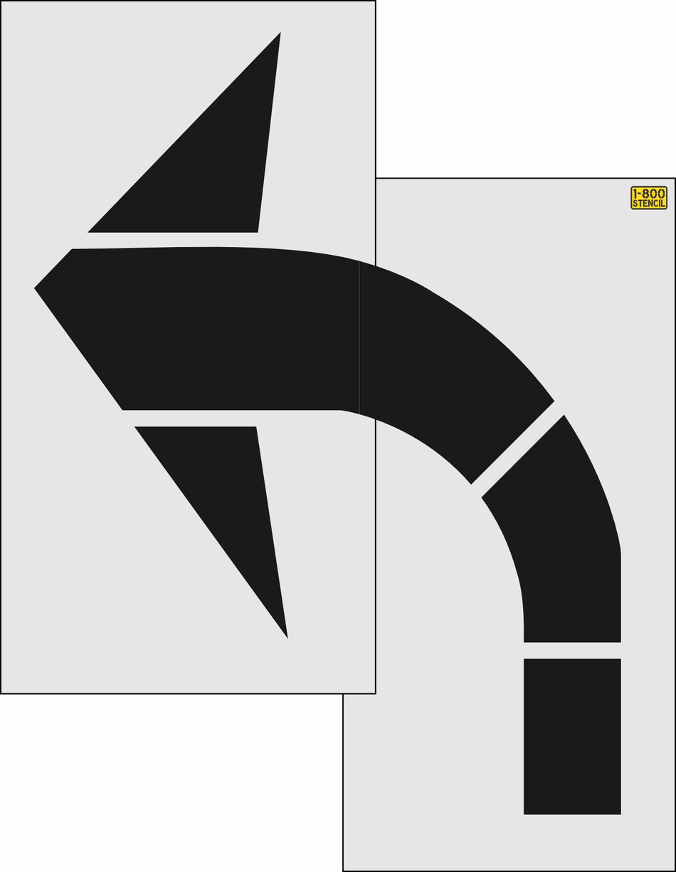 96" Rhode Island DOT Turn Arrow Stencil