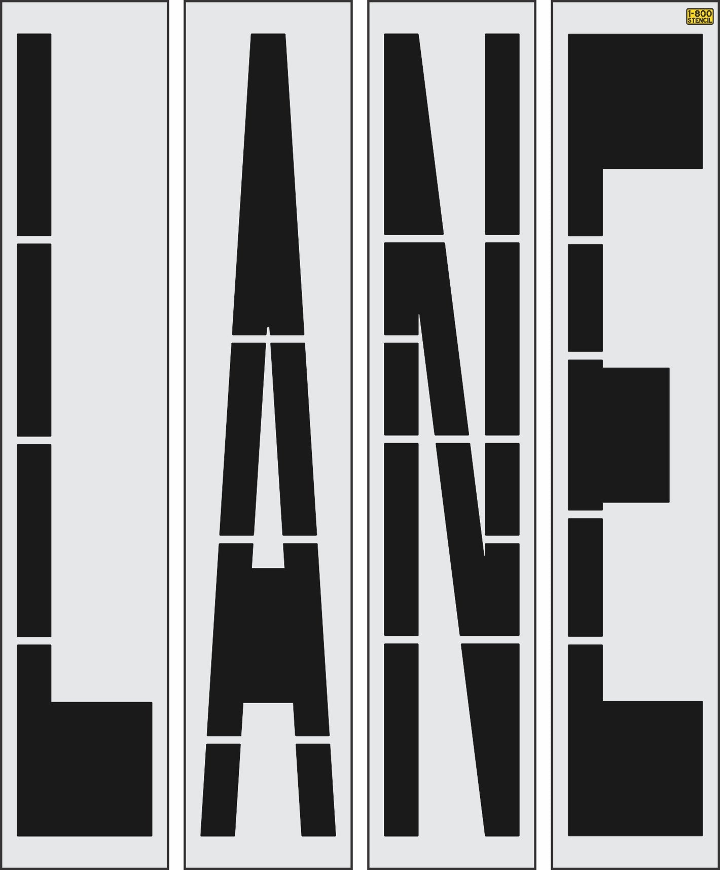 96" San Antonio DOT LANE Stencil - High-quality stencil for pavement marking, durable and reusable