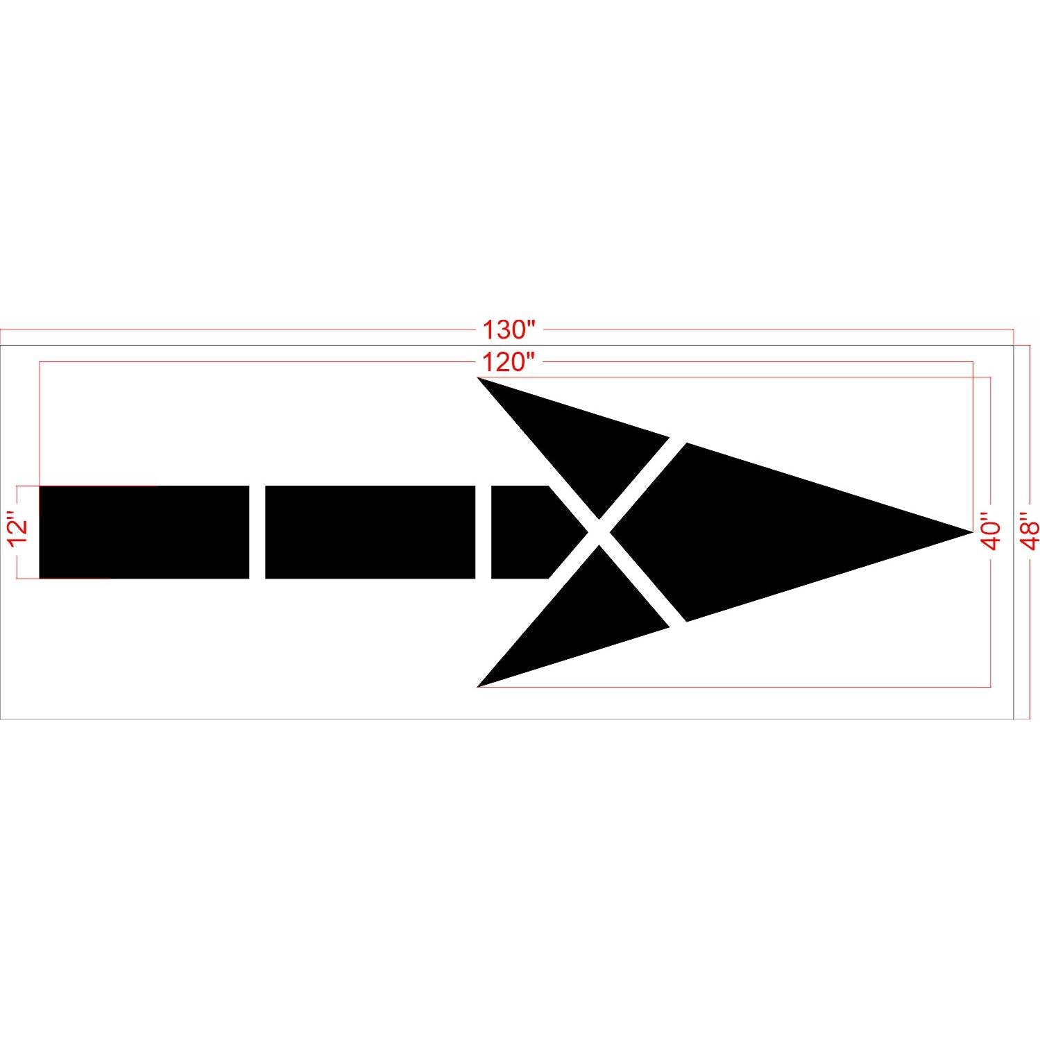 114" South Carolina DOT Straight Arrow Stencil - High-quality stencil for pavement marking, durable and reusable
