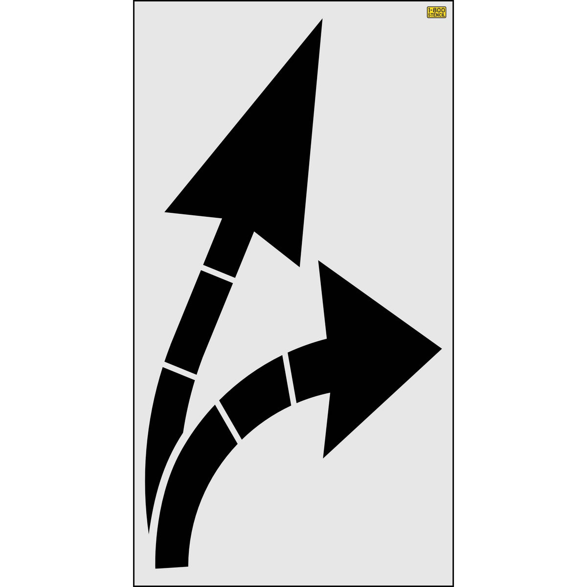 135" Chicago DOT Double Turn Arrow Stencil - High-quality stencil for pavement marking, durable and reusable