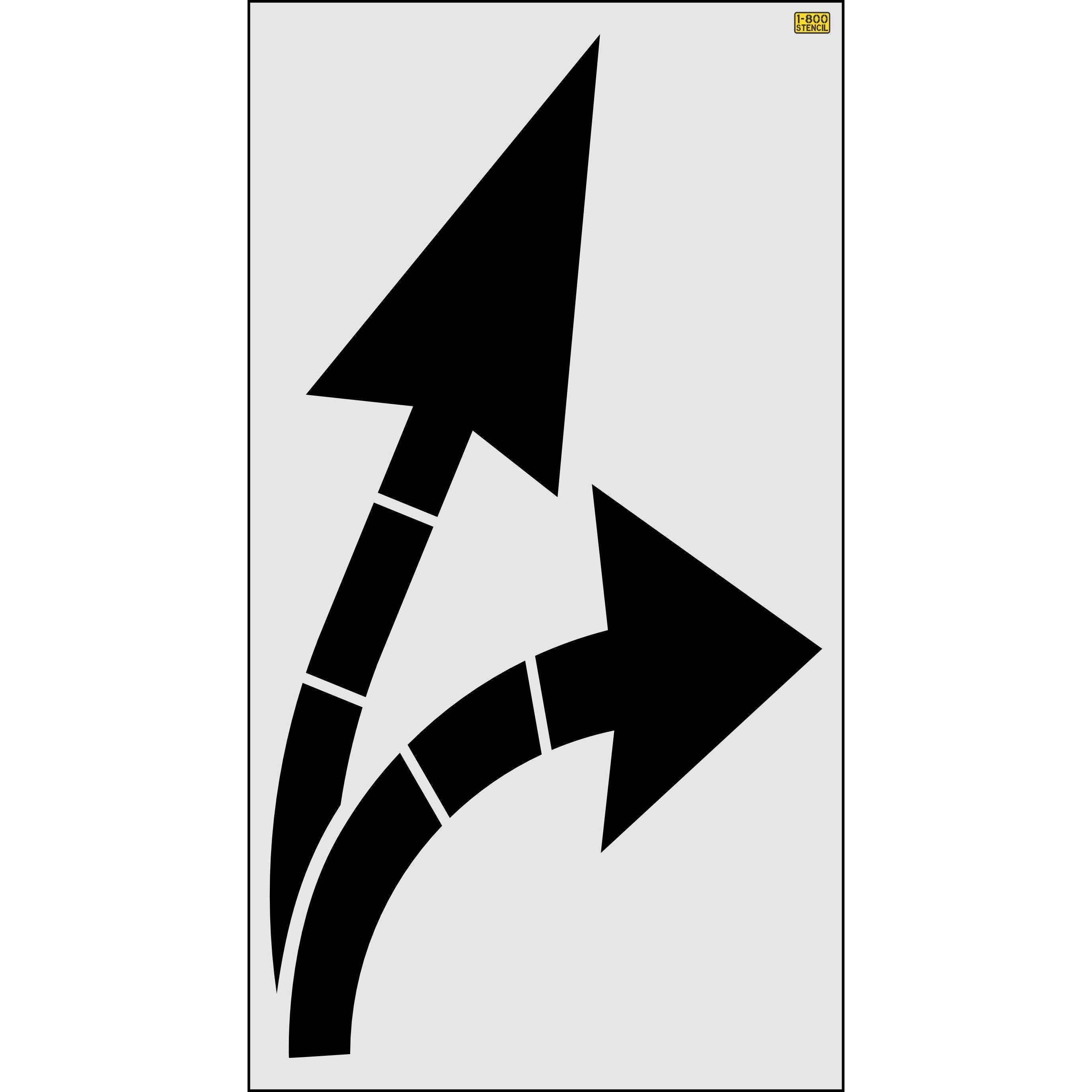 135" Chicago DOT Double Turn Arrow Stencil - High-quality stencil for pavement marking, durable and reusable