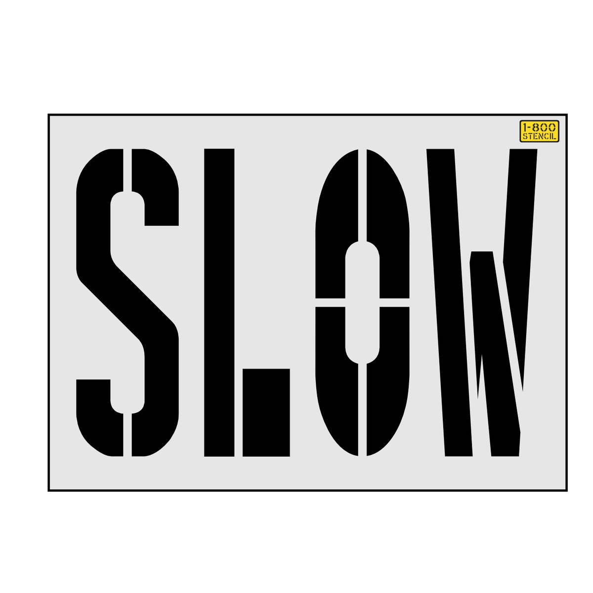 36" Seattle DOT Wording SLOW Stencil - High-quality stencil for pavement marking, durable and reusable