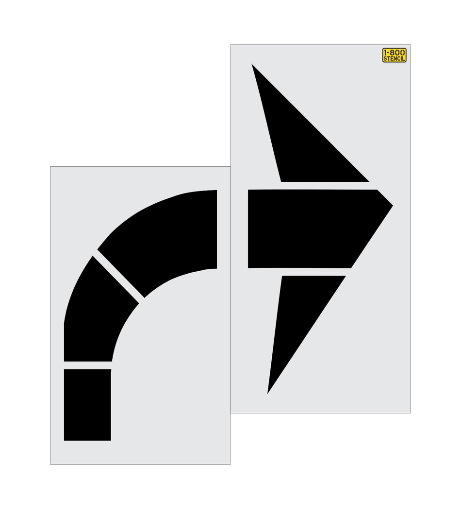 96" Texas DOT Turn Arrow Stencil