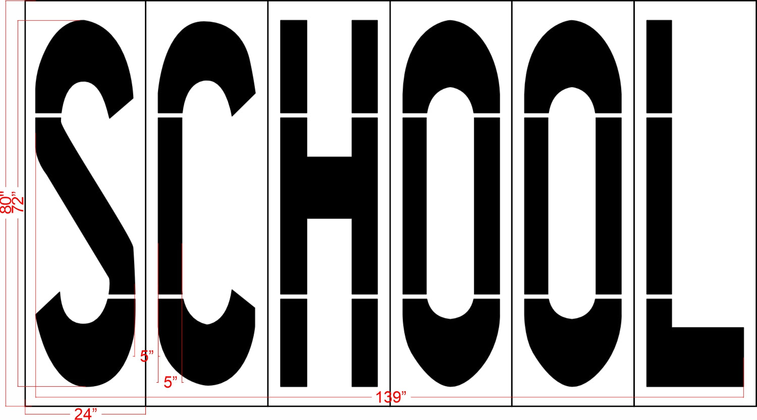 72" Utah DOT SCHOOL Stencil - 1-800-Stencil