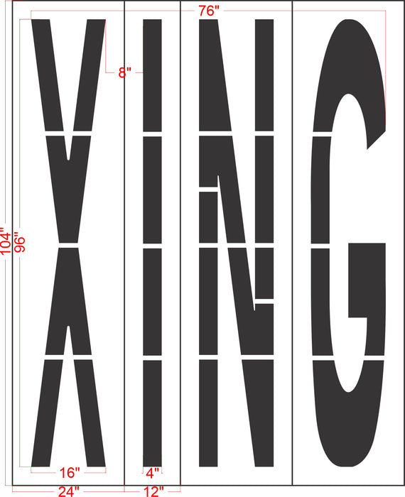 96" Virginia DOT XING Stencil