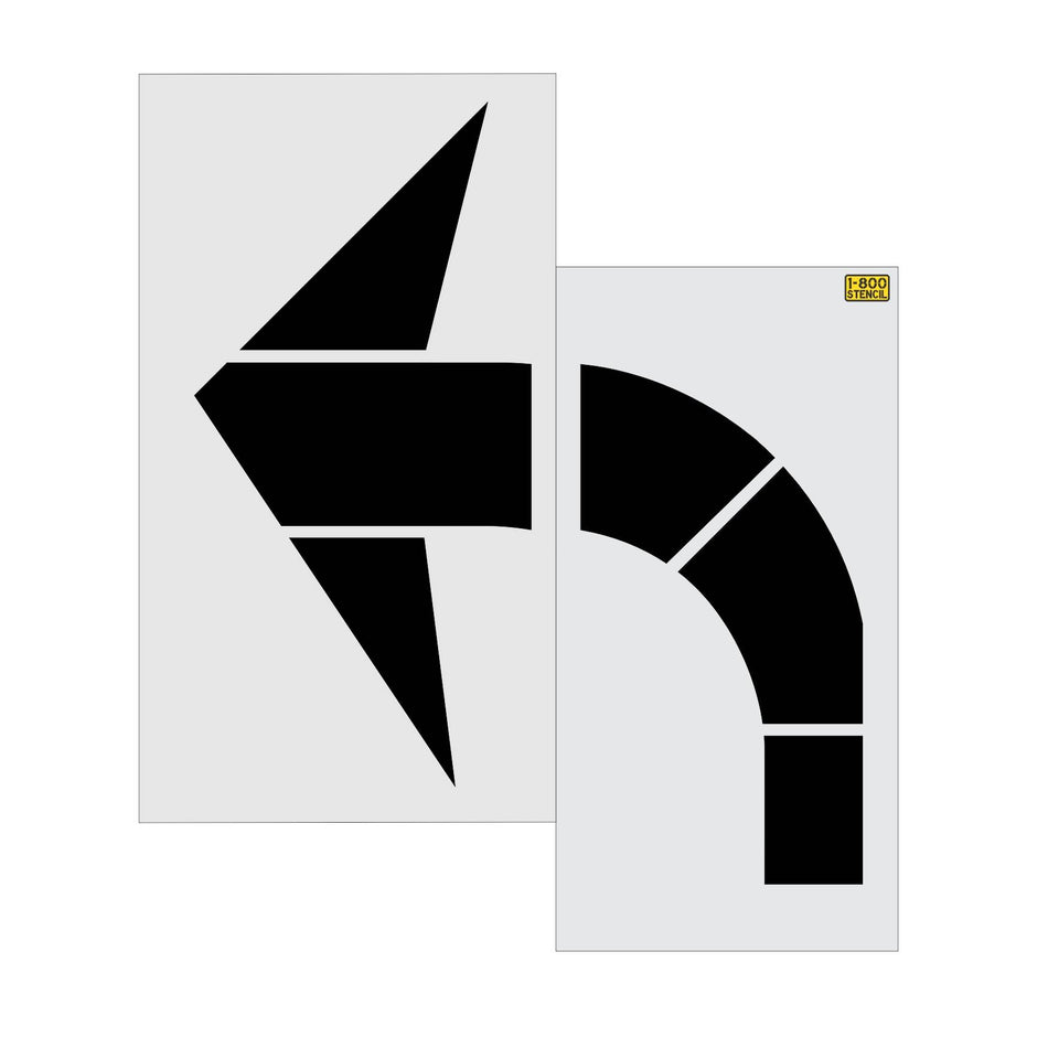 96-inch Chicago DOT turn arrow pavement marking stencil for clear intersection direction