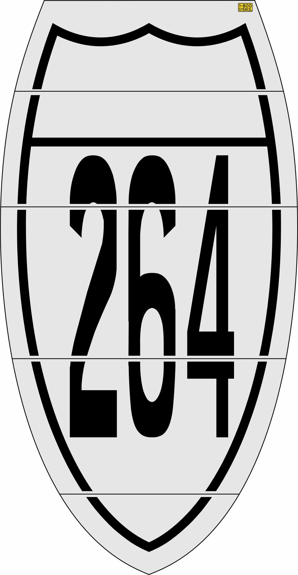 180" Virginia DOT 264 State Interstate Shield Stencil