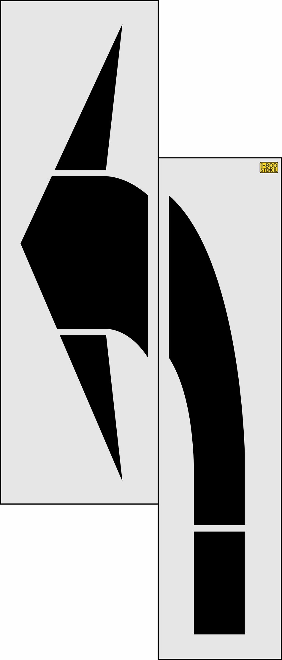 144" Washington DOT Elongated Turn Arrow Stencil