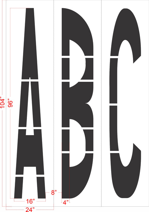 96" Washington DOT Alphabet Kit Stencil