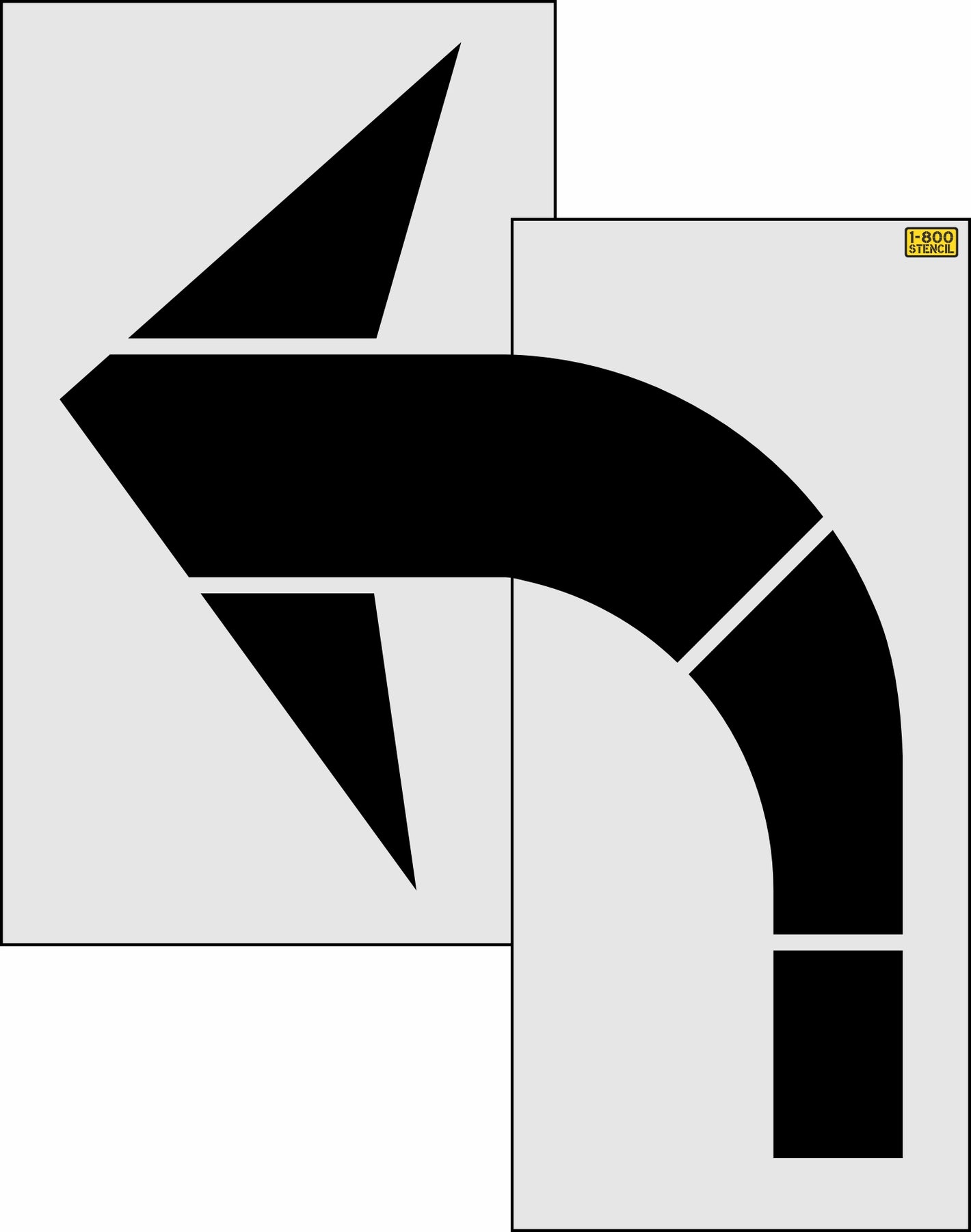 104" West Virginia DOT Turn Arrow Stencil - High-quality stencil for pavement marking, durable and reusable