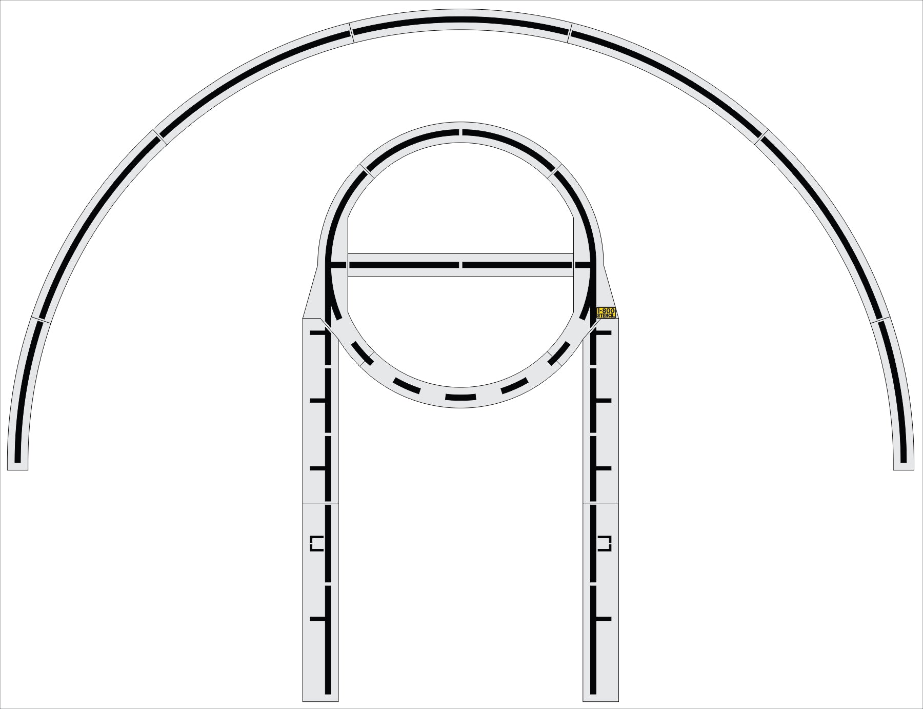 12 x 25ft Basketball Court Stencil Set 1 800 Stencil 12 x 25ft Basketball Court Stencil Set 1 800 Stencil
