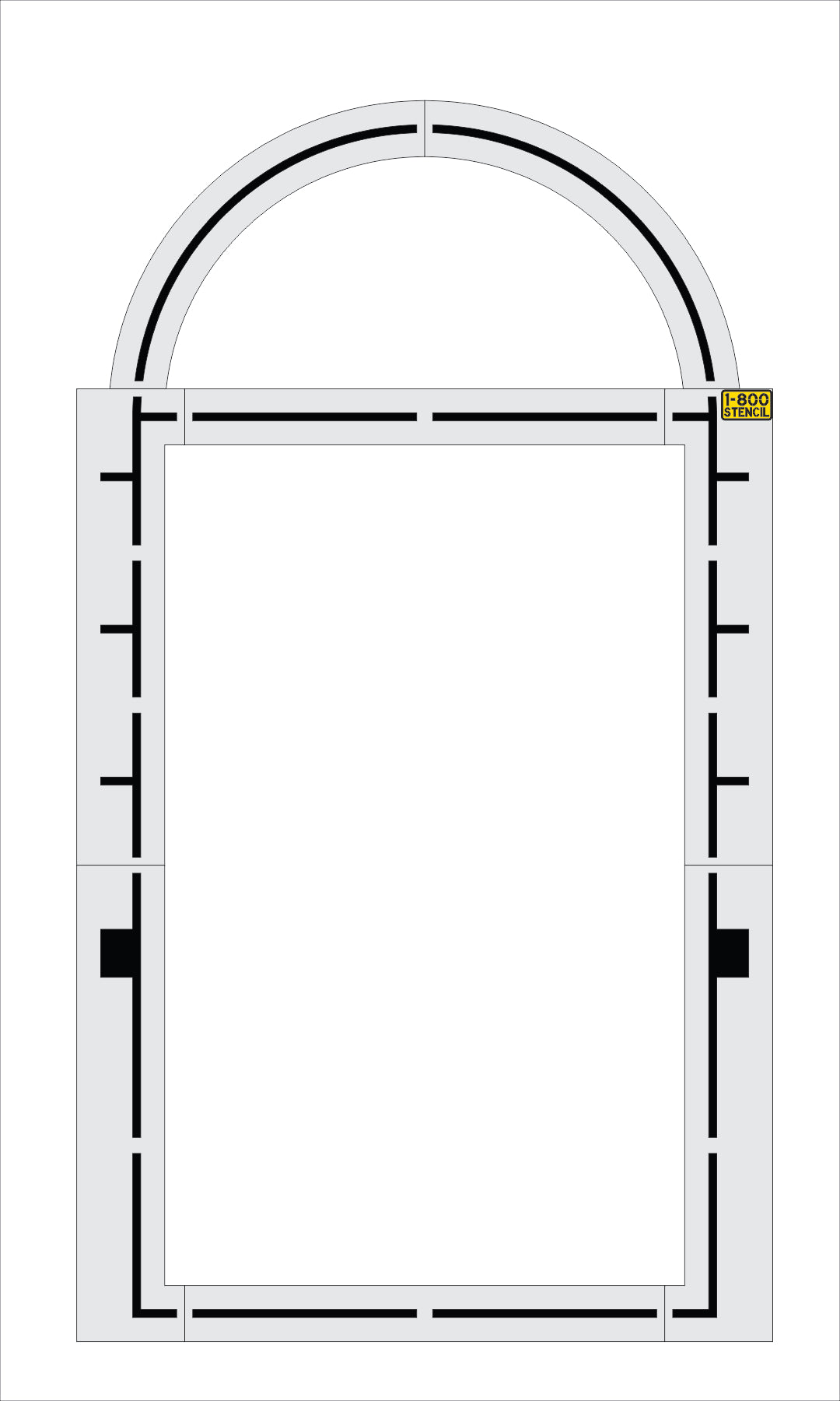224 inch basketball court key stencil for regulation gym and outdoor sports court striping applications