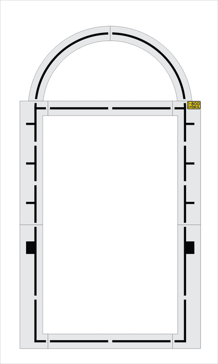 224 inch basketball court key stencil for regulation gym and outdoor sports court striping applications