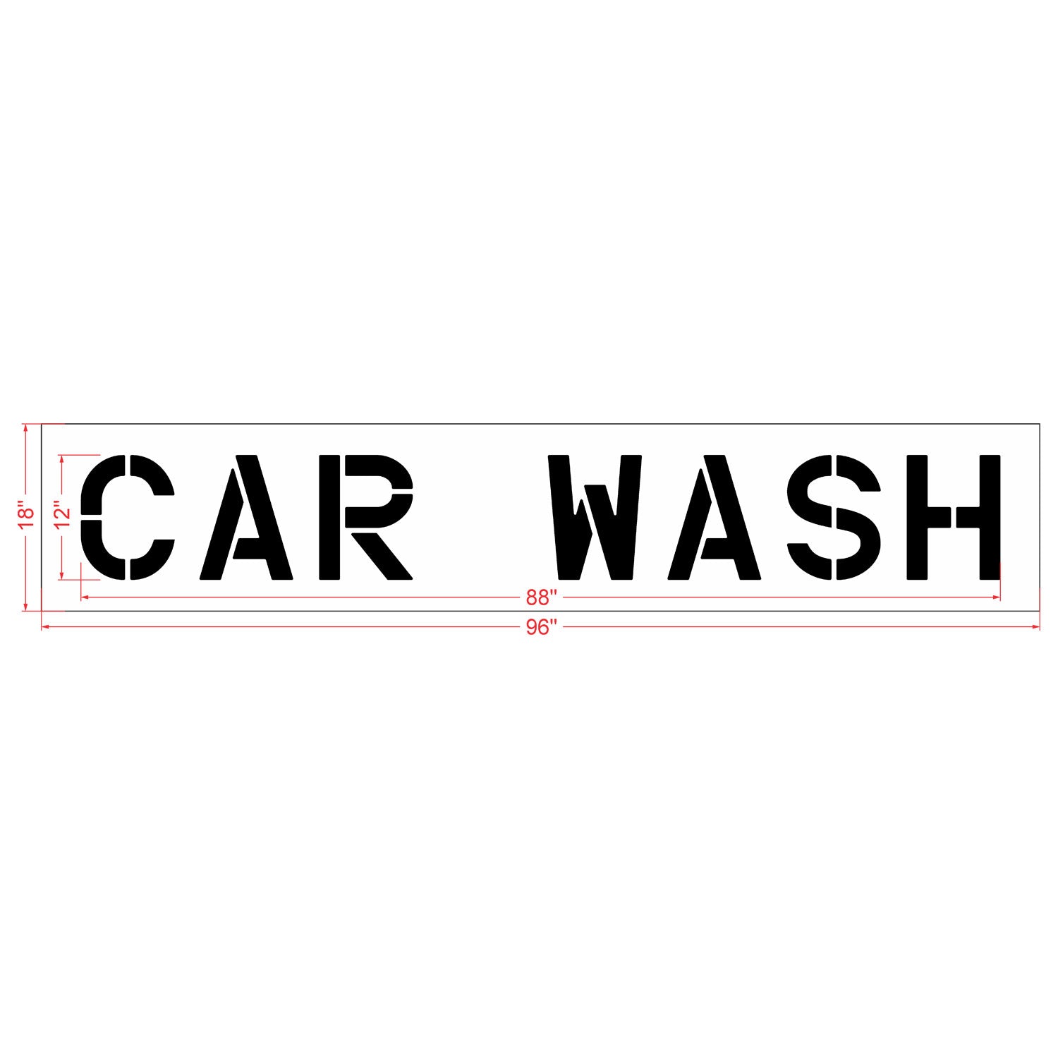 12 inch CAR WASH stencil