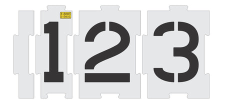 12" Interlocking Number Kit Stencil - High-quality stencil for pavement marking, durable and reusable