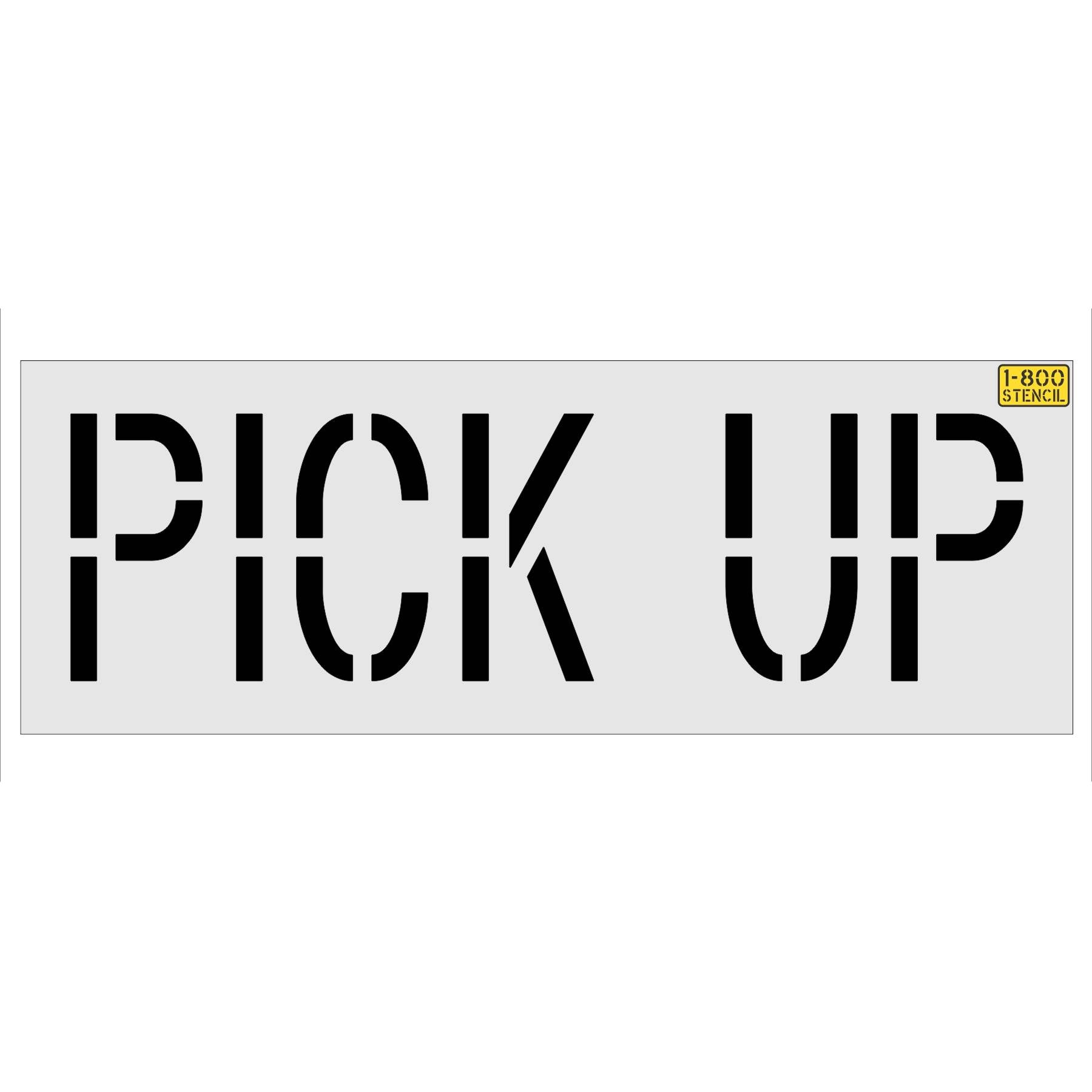 16 inch PICK UP stencil for curbside and parking lot pavement striping applications