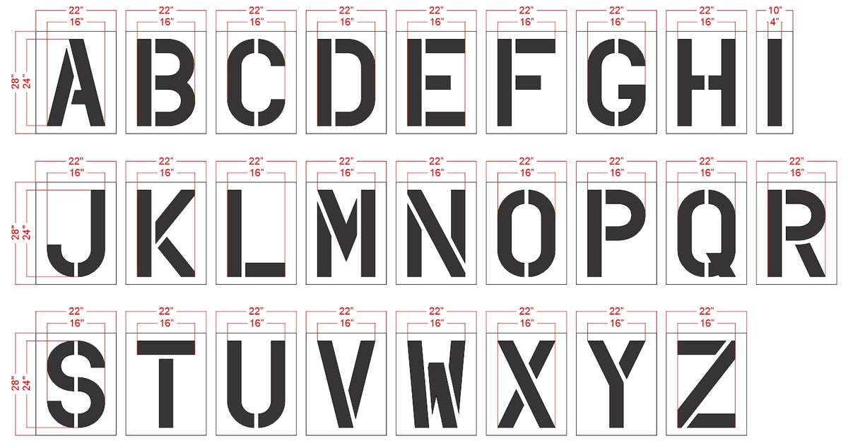 24" x 16" Alphabet Kit Stencil