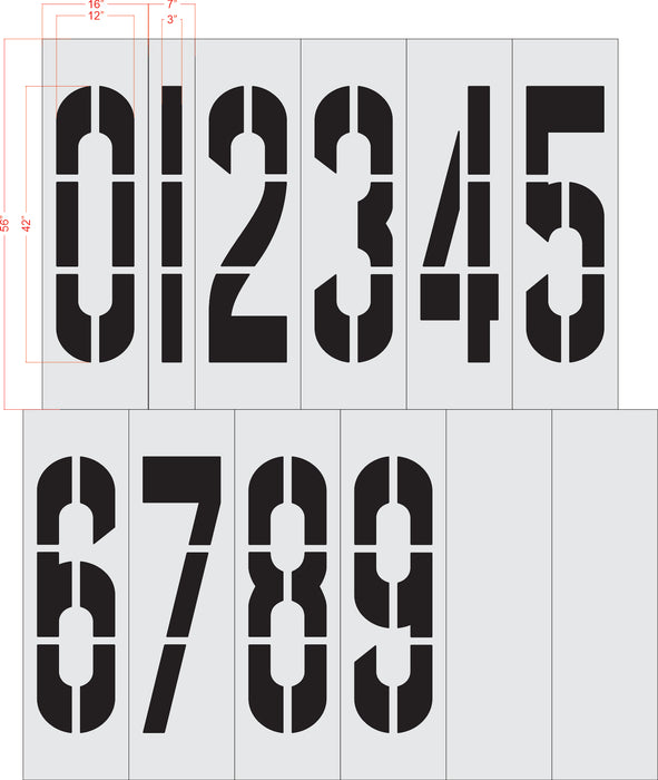 42" x 12" Number Kit Stencil