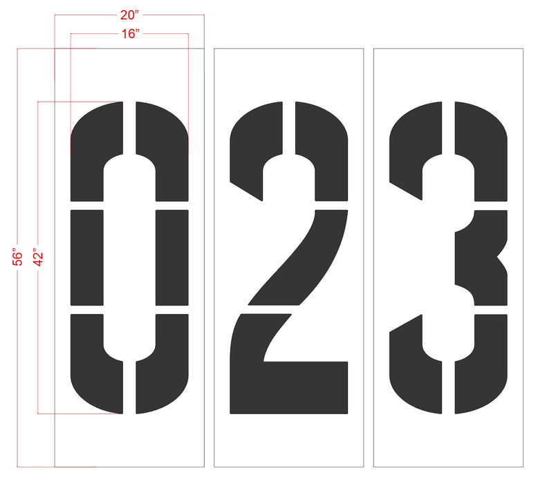 42" x 16" Number Kit Stencil