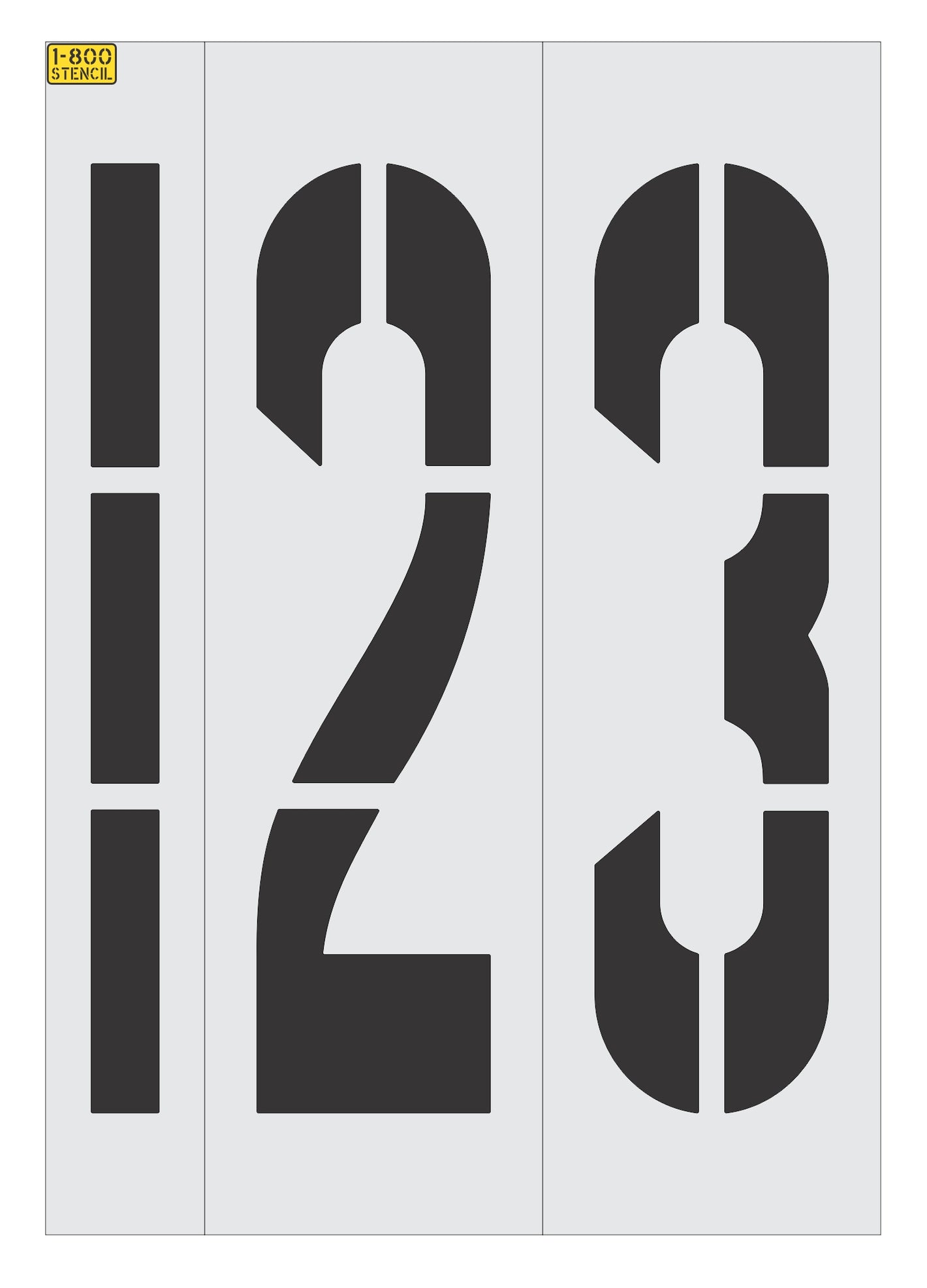 48" Number Kit Stencil - High-quality stencil for pavement marking, durable and reusable