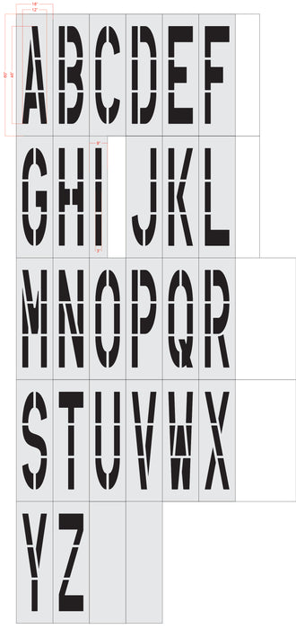 48 x 12 Alphabet Kit Stencil — 1-800-Stencil