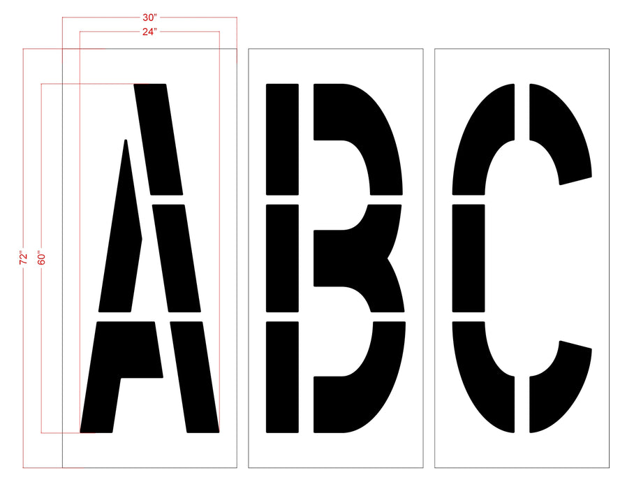 60 x 24 Alphabet Kit Stencil — 1-800-Stencil