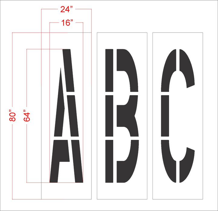 60" x 16" Alphabet Kit Stencil
