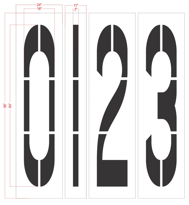 84" Regular Number Kit Stencil