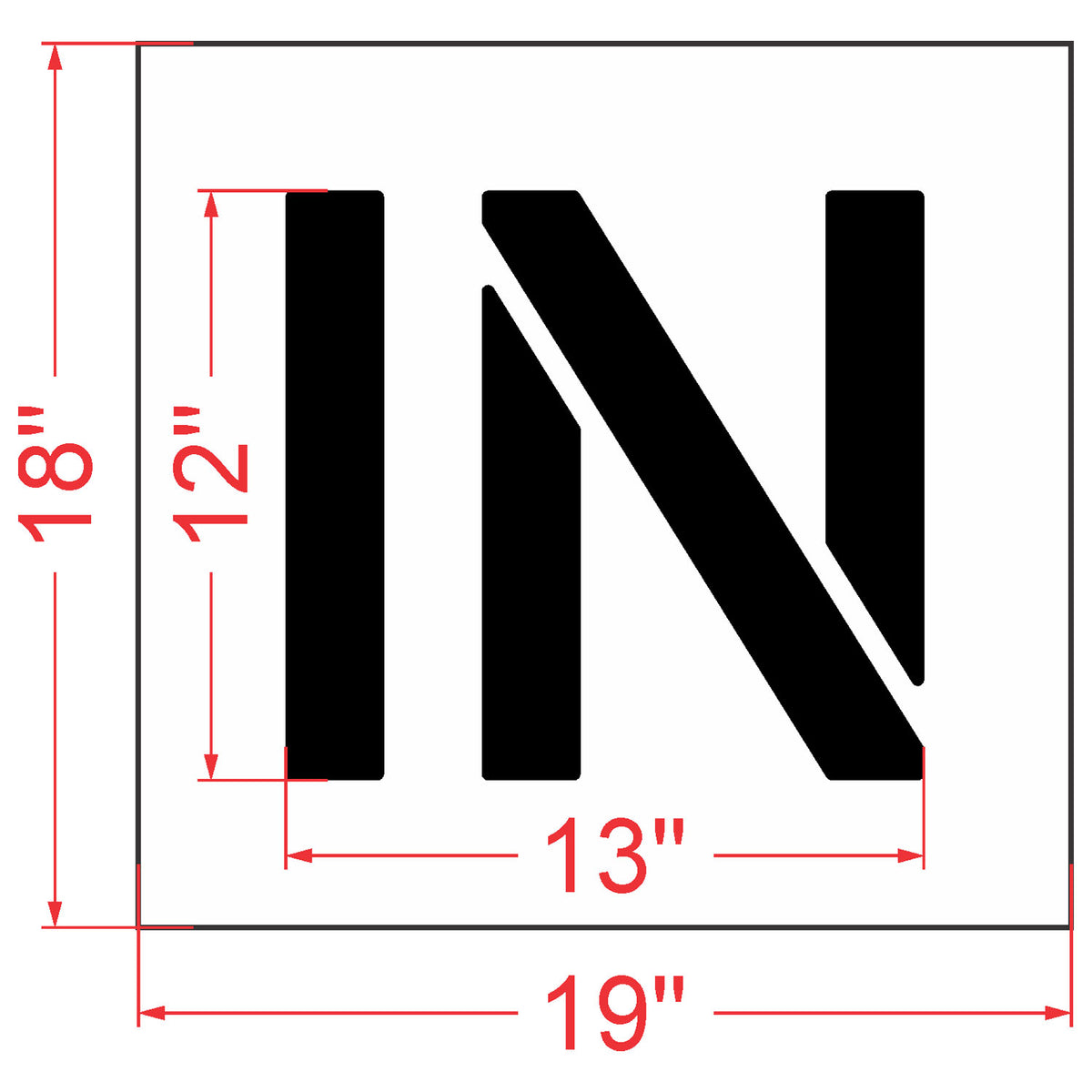 12 inch IN stencil